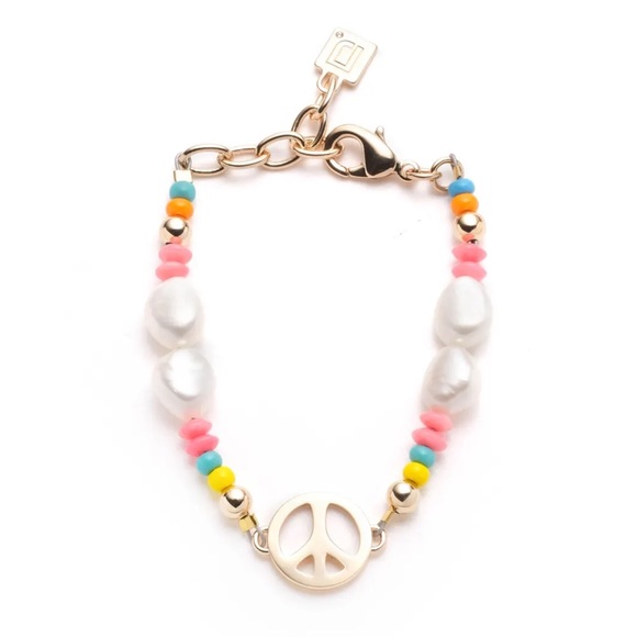 DANNIJO Garcia Peace Goldplated Pearl Beaded Bracelet NWT - Picture 5 of 12